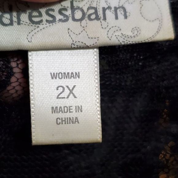 DressBarn Black crocheted lace ruffle kimono jacket plus Size 2X Coverup - Picture 7 of 9